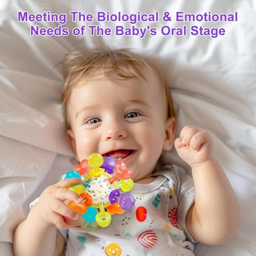 Image of Baby Montessori Sensory for 0-6 6-12 Months, Baby Teether Teething for Babies 0 3 6 9 12 18 Months, Newborn Infant Learning Developmental Gifts for 1 2 Year Old Boys Girls (Multicolor)
