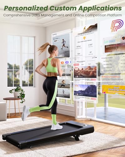 Image of DeerRun Under Desk Walking Pad Treadmill for Home & Office, 6% Manual Incline, 0.6-3.8 MPH Walking Speed, 300 lb Capacity, App & Remote Control