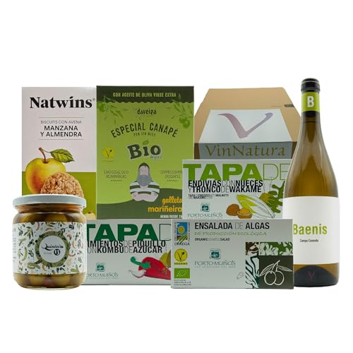 VinNatura – Caja Regalo Vegana Onza con Productos Gourmet de Galicia - Conservas Vegetales Premium, Tapas Artesanales y Vino Albariño - Lote de Navidad - Experiencia Gastronómica Gallega VinNatura – Caja Regalo Vegana Onza con Productos Gourmet de Galicia - Conservas Vegetales Premium, Tapas Artesanales y Vino Albariño - Lote de Navidad - Experiencia Gastronómica Gallega