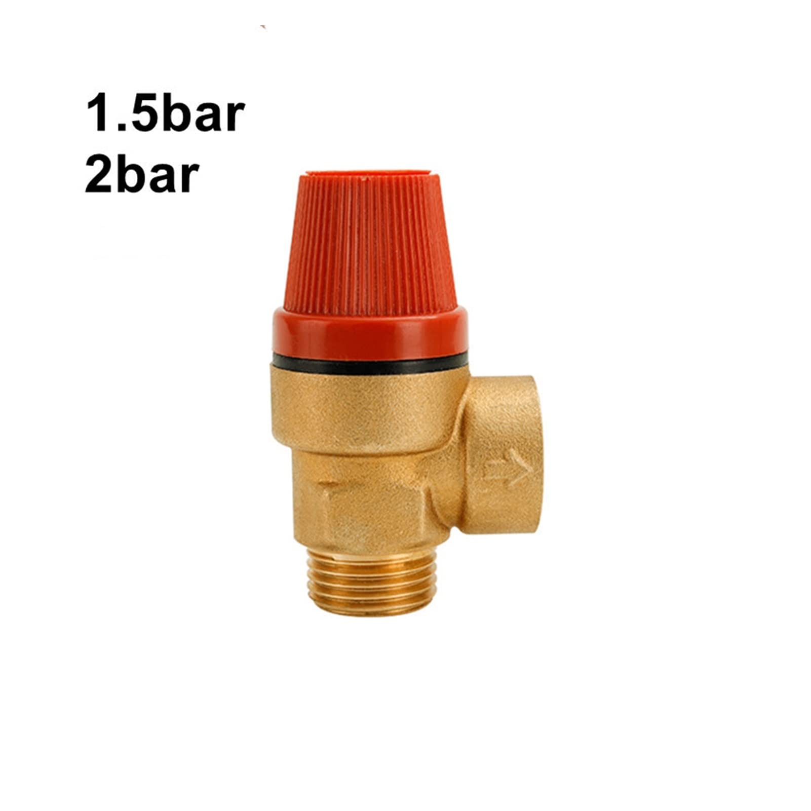 Valvola di Sicurezza in Ottone con Filettatura Maschio-Femmina da 1/2" BSP, valvola di Scarico della Pressione for scaldabagno Solare(10bar)