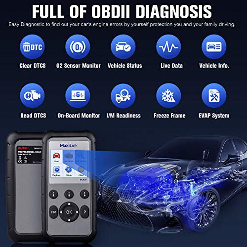 2026 New Autel ML629 OBD2 Scanner, ABS SRS Engine Transmission Diagnostic Scan Tool, Mechanic Full OBDII Code Reader w/DTC Lookup AutoVIN, OBD2 Live Data, Up of AL619 AL629 for Professionals DIYers - Image 4