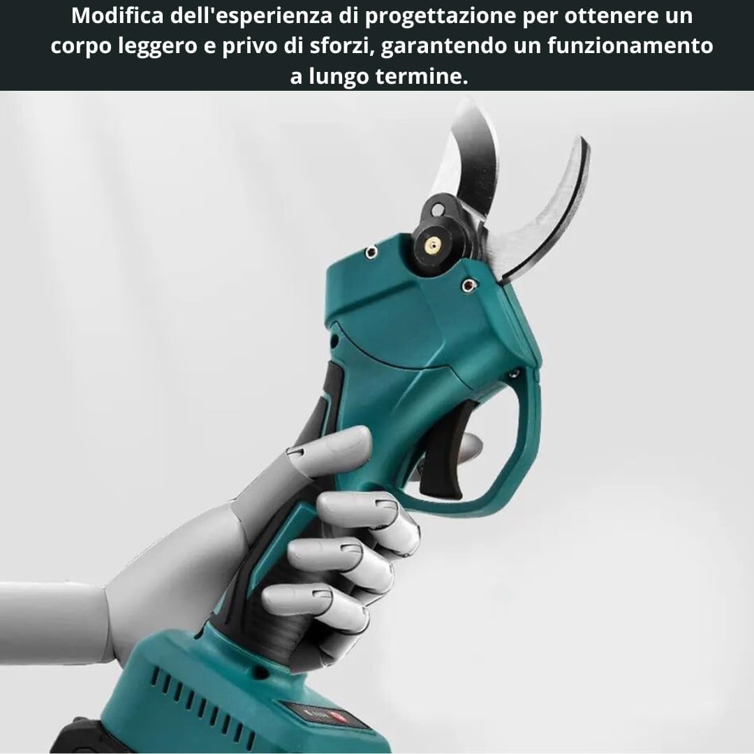 SQUADO Set Professionale 2-in-1 per Potatura, Motosega e Forbici Elettriche 48V con 2 Batterie 2000mAh, Attrezzi da Giardino Portatili