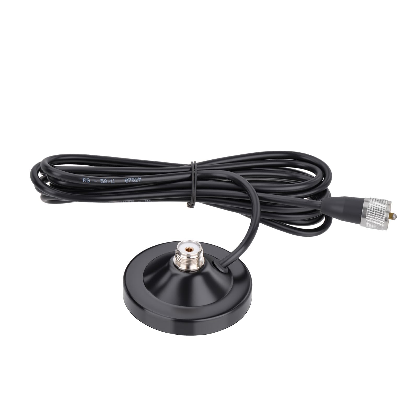 Bingfu Antena móvil PL259 de doble banda VHF UHF 136-174MHz 400-470MHz para BTECH ICOM Yaesu Midland TYT AnyTone​ - Base magnética fuerte con cable coaxial RG58 de 16.4 pies