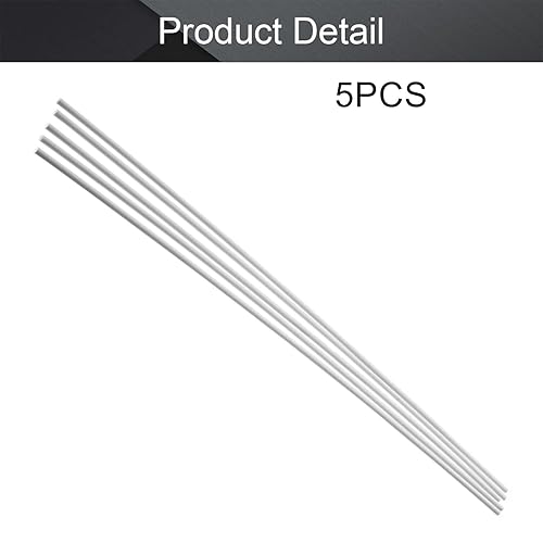 Miniatura 4 de Othmro 5 barras redondas de plástico ABS de 0.197 in de diámetro exterior de 1.6 ft de longitud, varillas de plástico redondo de plástico para
