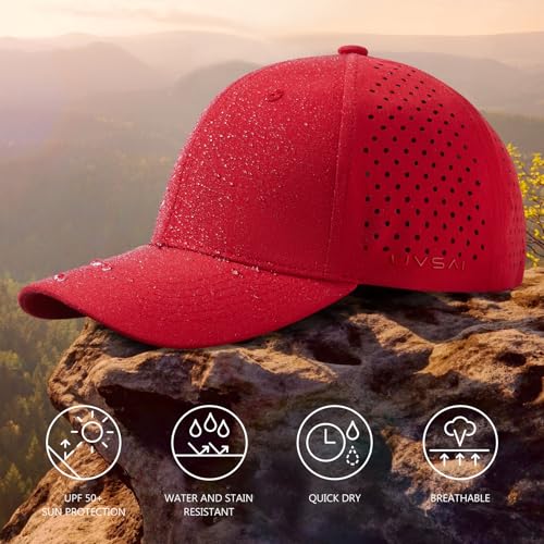 Image of UPF 50+ Performance Water Resistant Baseball Cap Lightweight Breathable Hat Golf Running Boat Hiking for Men Women