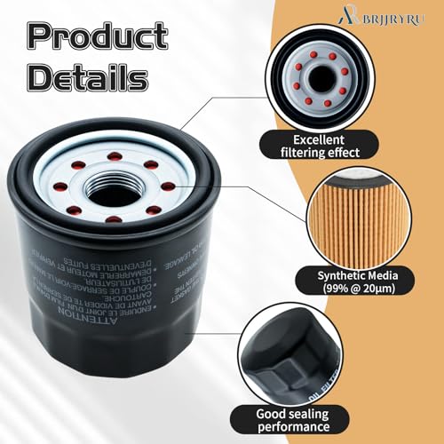 Image of (4-Pack) Replacement Oil Filter Compatible with Kawasaki OEM Numbers 16097-0008, 16097-0002, 16097-0004, 16097-0011, 16097-0552, 16097-1054, 16097-1072 | Fits Kawasaki KN 303, HF303, 2520799, 3089996