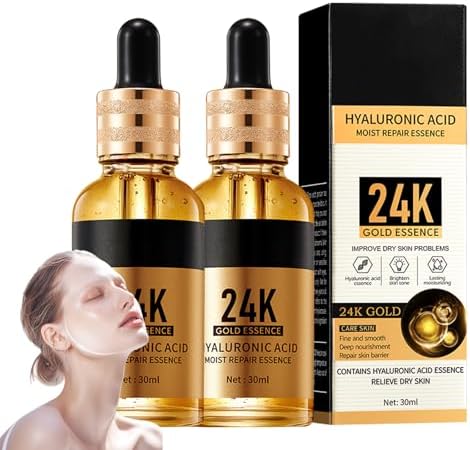 Suero 24k Oro Con ácido Hialurónico, 2 Unidades, Suero Anti-Edad ...