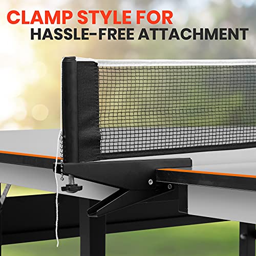 Durable Indoor Table Tennis Table - Foldable Professional Mdf Ping Pong Table W/ Matte Grey Finish, Single Player Playback Mode, Paddle & Ball Storage - Quick Clamp Net Set - Serenelife Slpptb22 #TOP4