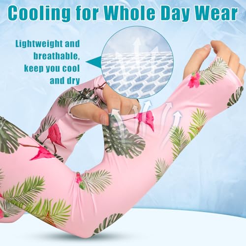 Image of Bebila Gardening Sleeves for Women Farm UV Sun Protection Anti-Scratch Cooling Sleeves with Thumb Hole Arms Cover Outdoors