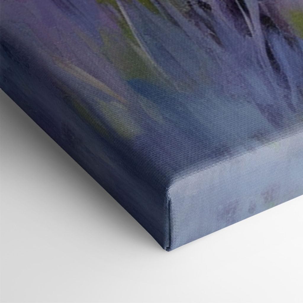 Canvas for Living room. Lavender Dreams by the Riverside: An Idyllic Sunset Glow, 27 x 18 inch Canvas Wall Art - Contemporary Masterpieces - Modern Home Decor - 69x46 cm (27x18 inch)