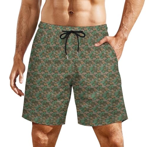 ZCDFR66FHDF Mens Youth Fashionable Camouflage Swim Trunks Quick Dry Bathing Suits for Men 3D Printed Workout Board sborts Sweat Pants with Elastic Waist M