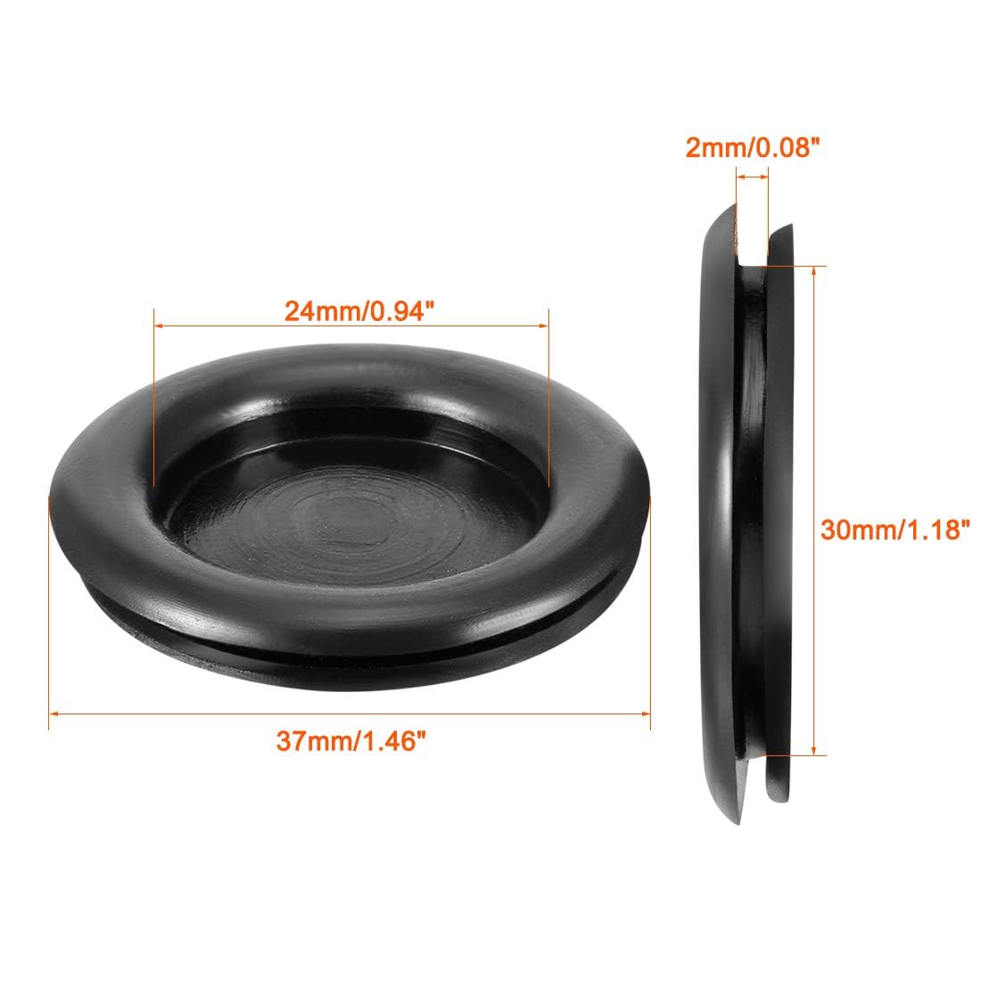 TOP-VIGOR 30Pcs 30mm Black Rubber Blanking Grommets Electrical Hole Wire Gaskets Cable Protectors for Plugs Car Boat Pump Plumbing Wiring - Image 2