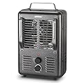 Shinic Space Heater,1500W Milkhouse Heater with Thermostat, Stay Cool Durable Metal Housing, Overheat protection, 3-Prong Plug, Tip-Over Auto Shut Off, Utility Heater for Garage, Bedroom, Greenhouse