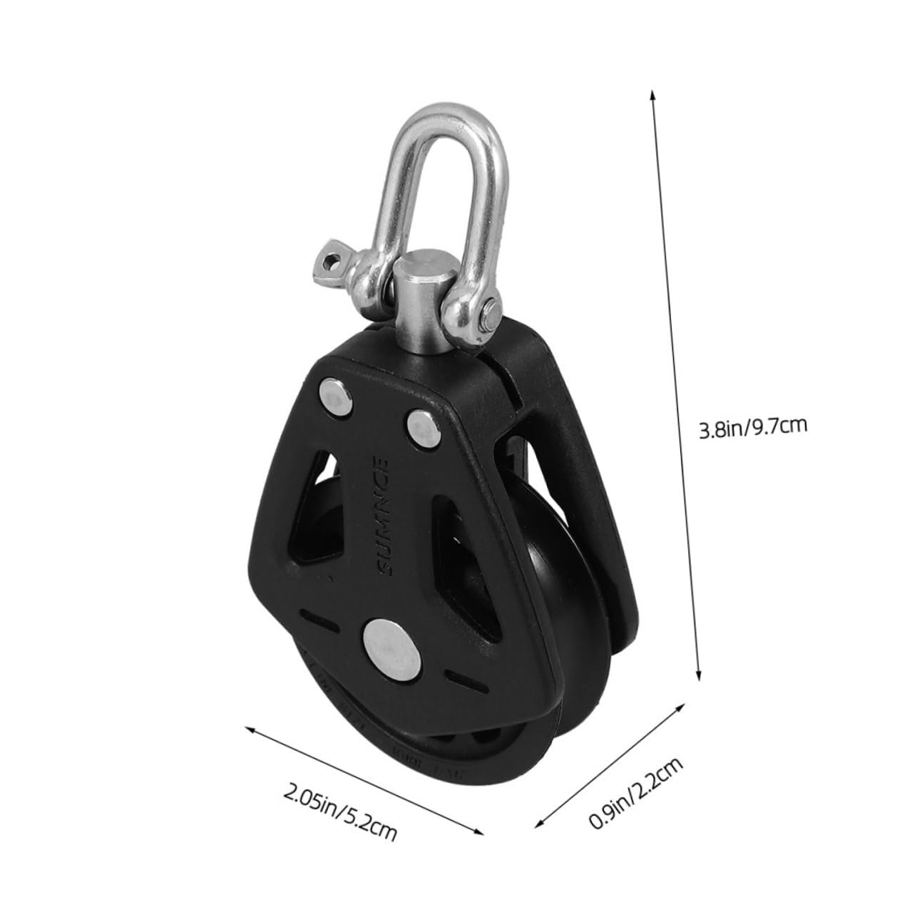 MUSISALY 2Pcs Nylon Boat Pulley with Smooth Rotating Bearing Double Head Block for Sailboats Equipment High Load Capacity Durable Versatile Accessories