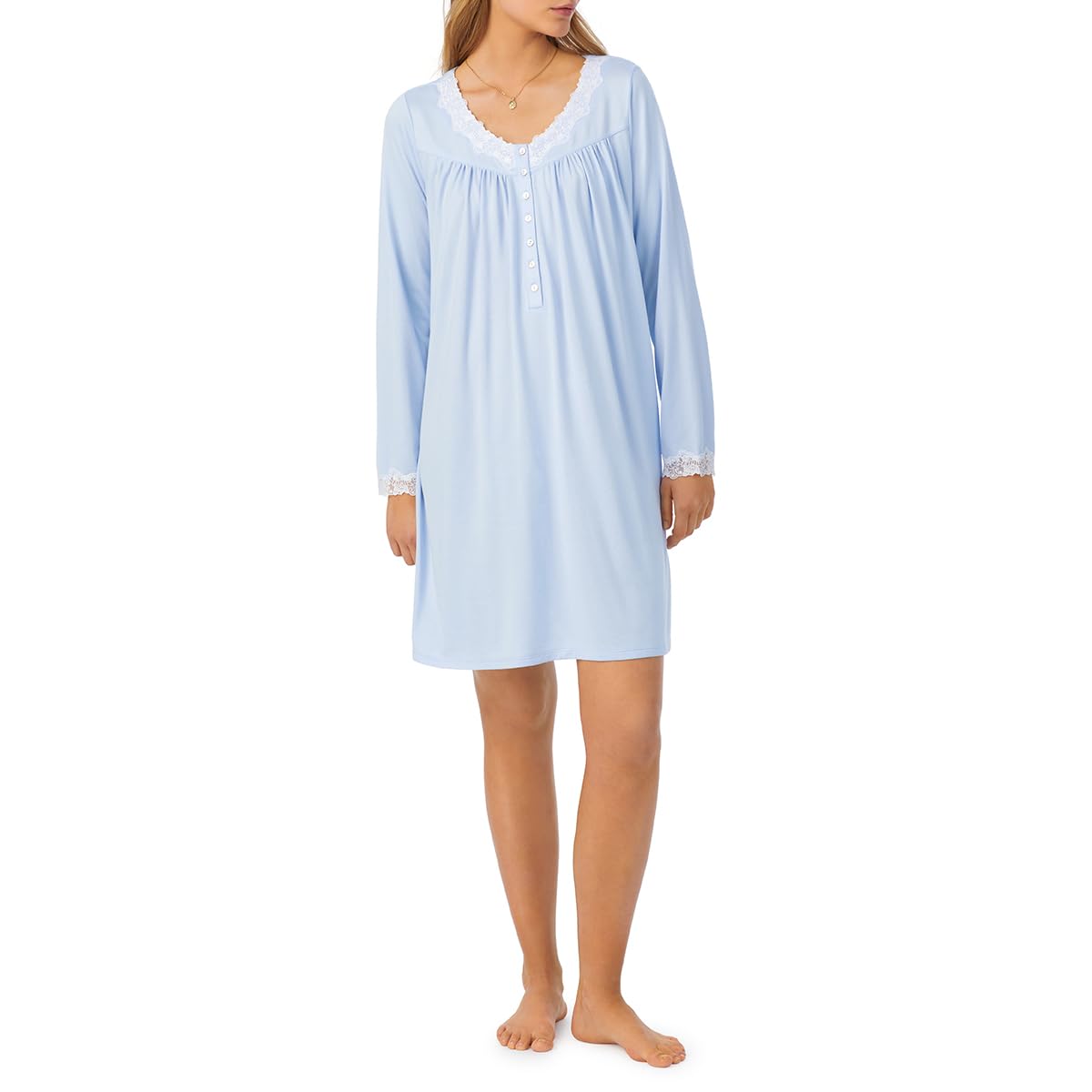 Eileen West Sleepwear & Loungewear for Women - Dream Sweater Knit Collection - Longsleeve Cozy Breathable Short Nightgown