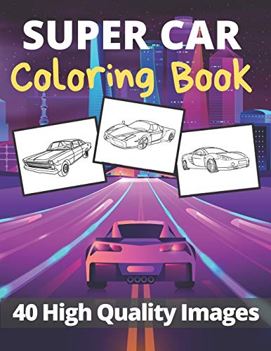 Super Car Coloring Book 40 High Quality Images: A Collection of Amazing Sport Cars Designs for Kids image 3