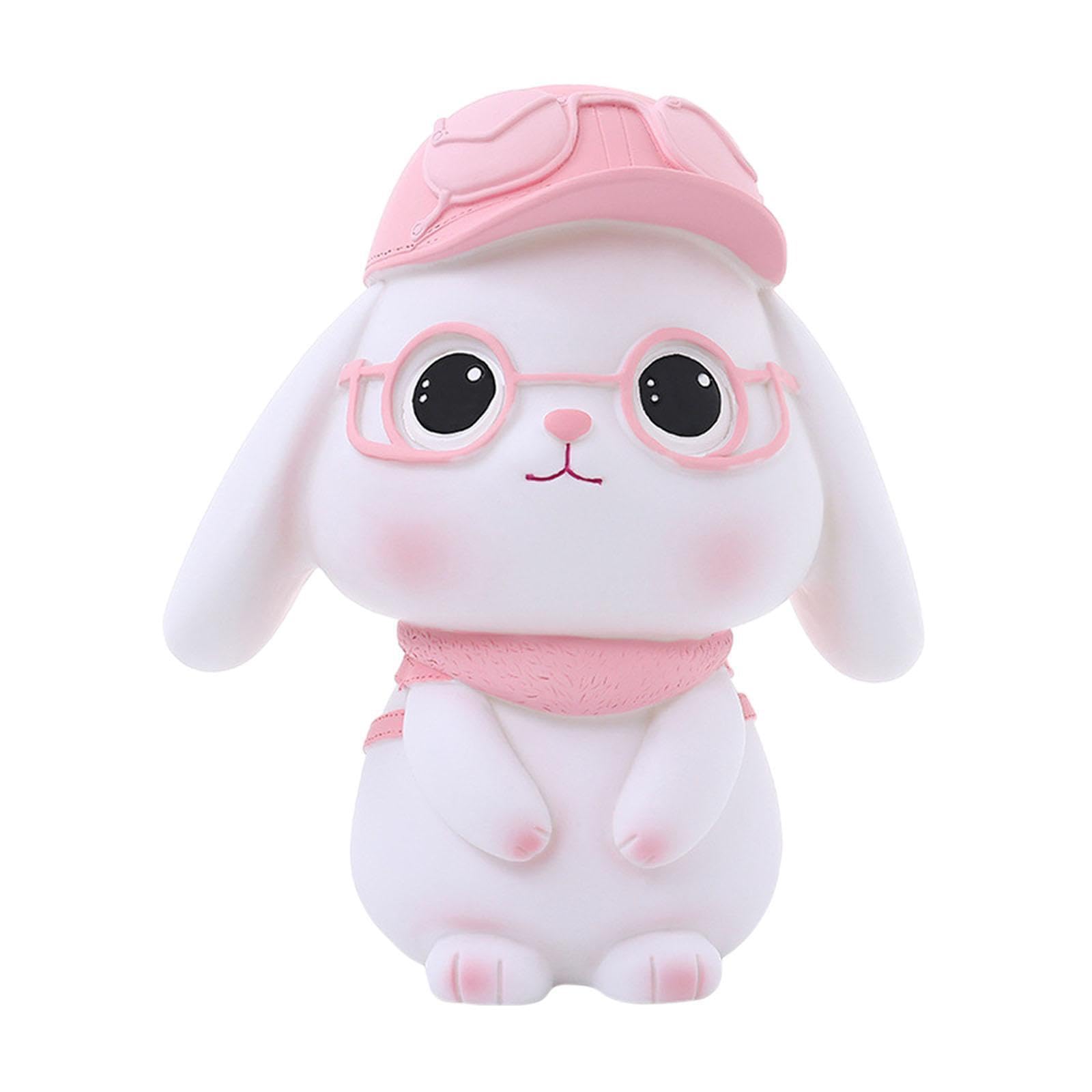 TWISAXC Child Money Save Bank Cute Bunny Piggy Bank Figurines Kids Birthday Gift Increase Interaction With Kids Bunny Statue Money Saving Jar Feng Shui Decor