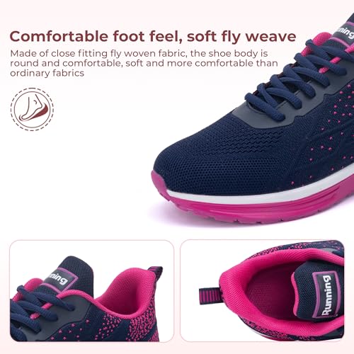 Image of Womens Slip On Tennis Sneakers Walking Running Shoes Easy to Wear