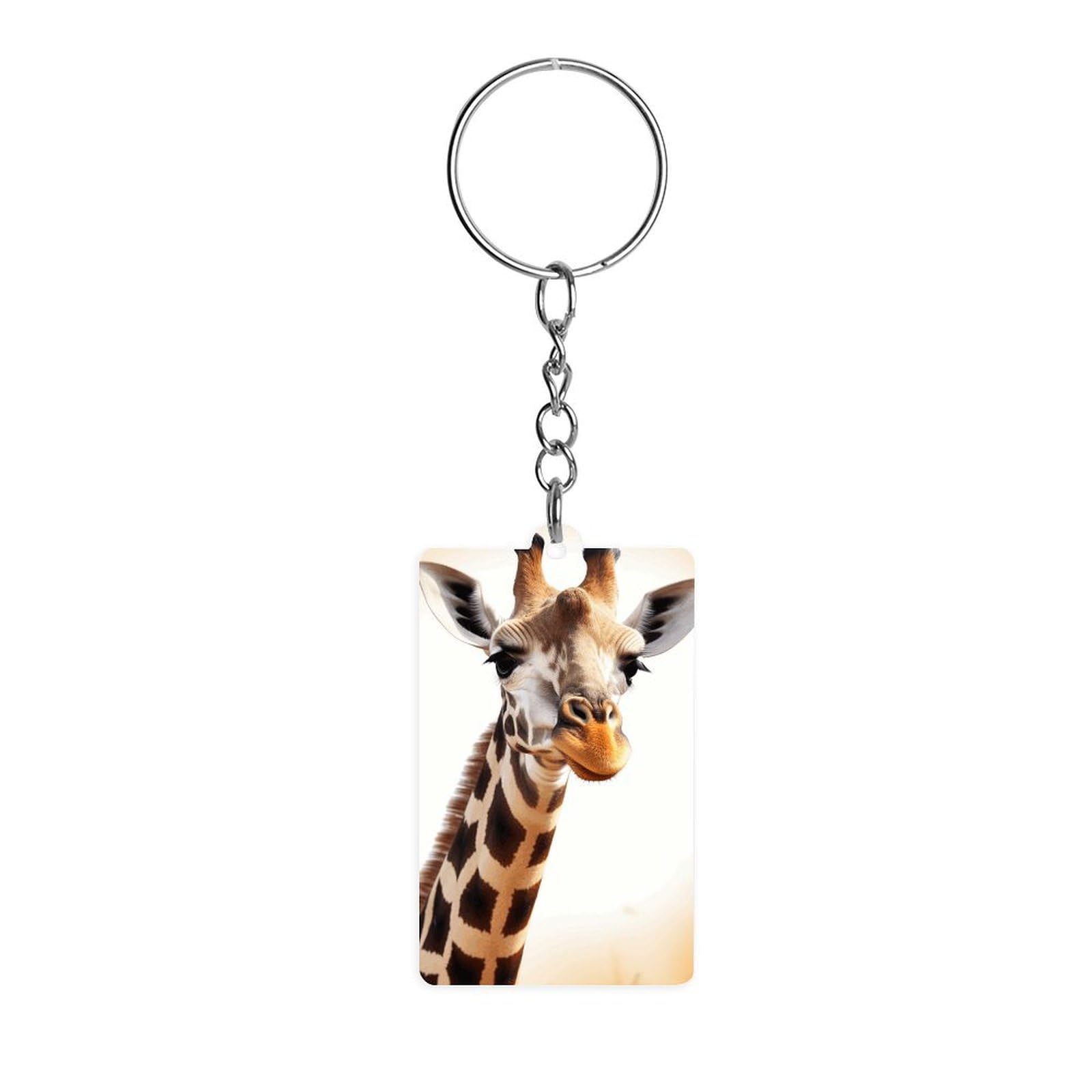 Smazdfxx Women's As Pic Cute Giraffe Keychains Cute Key Ring With Pendant Acrylic Keyring Craft Set For Funny Rectangle Keychain Holder Charm Accessories For Tote Bag Backpack