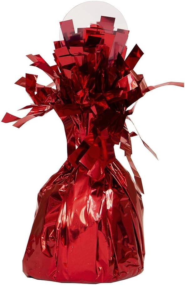 Image of Unique Foil Fringe Foil Balloon Weight - Red, 1 Pc