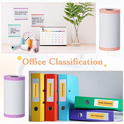 9 Pieces Thermal Printer Paper Colorful Mini Printing Paper Roll And Self-Adhesive Printable Sticker Compatible With P1 Mini Printer Peripage A6 Series Printers Portable Thermal Printers, 57 X 30 Mm #TOP3