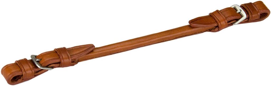 Paris TackRolled Leather Grab Strap with Buckles for English Saddles, Chestnut