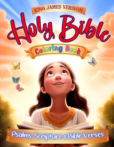 60 KJV Holy Bible Large Print Coloring Pages | Illustrated Psalms Scripture & Bible Verses | Vol II | Interactive Bible Study For Christian Kids & Teens | Jesus Quotes Coloring Book (KJV Series)