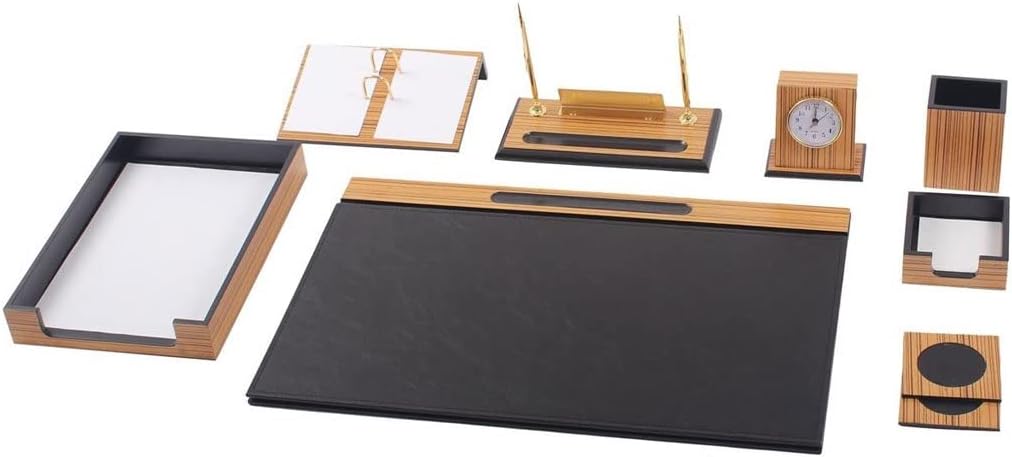 Desk Set 11 Pieces Desk Organizer Office Accessories Office Organizer Desk Pad Pen Case Document Tray (Color : A)