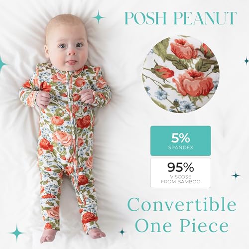 Image of Posh Peanut Convertible Baby Sleepers - Footless Baby Pajamas with 2 Way Zipper for Easy Diaper Changes