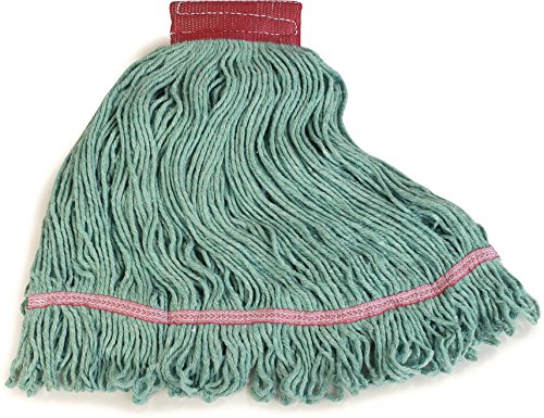 Image of SPARTA Flo-Pac Cotton Mop Head, , Wide Band with Red Band for Organized Cleaning, Large, Red