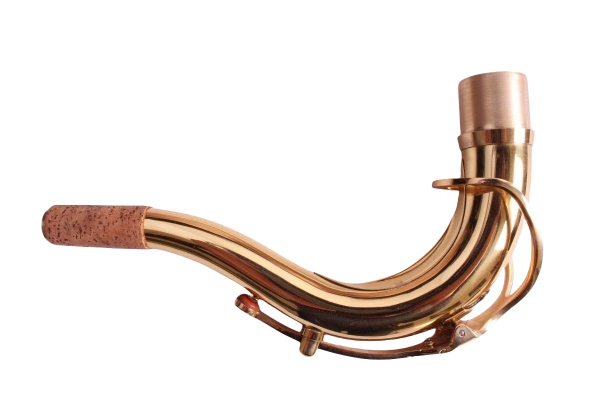 YoungMonic New 28mm Tenor Sax Neck Gold Lacquer Brass Material Saxophone Neck Woodwind (28mm Tenor Sax neck)