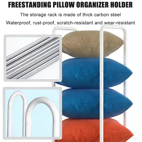 Estante multiusos resistente metálico para guardar almohadas y cojines de sofá en casa 4