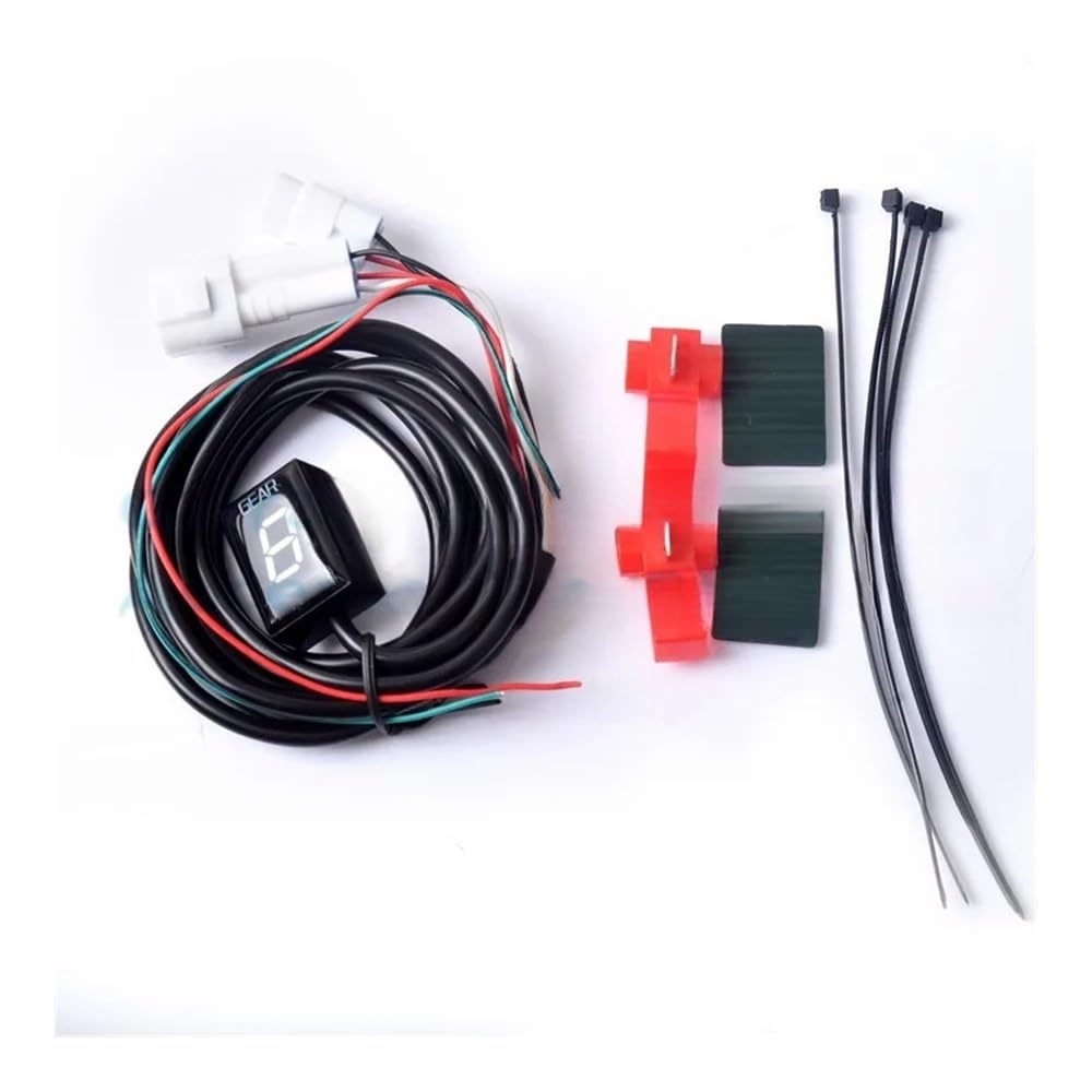 Indicatore di Cambio Marcia per Moto, misuratore Digitale per Moto, indicatore di Marcia a 1-6 Livelli, Accessori per ATV Grizzly Rhino YFM 550 660 700 450 (Anello Fisso Rosso)