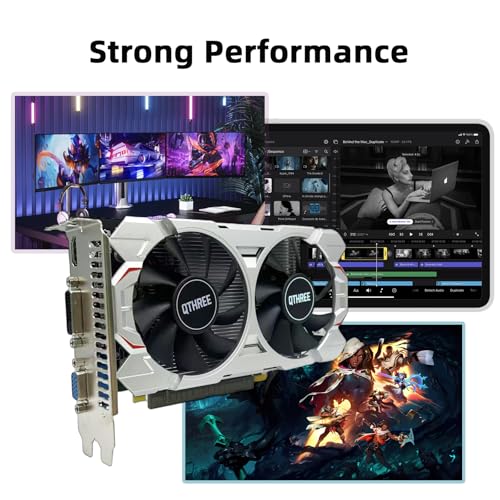 Image of QTHREE GeForce GTX 750 Ti 4GB Graphics Card,GDDR5,128bit,HDMI,DVI,VGA,Video Card for PC Working,Computer GPU,PCI Express x16,Dual Fans,DirectX 12