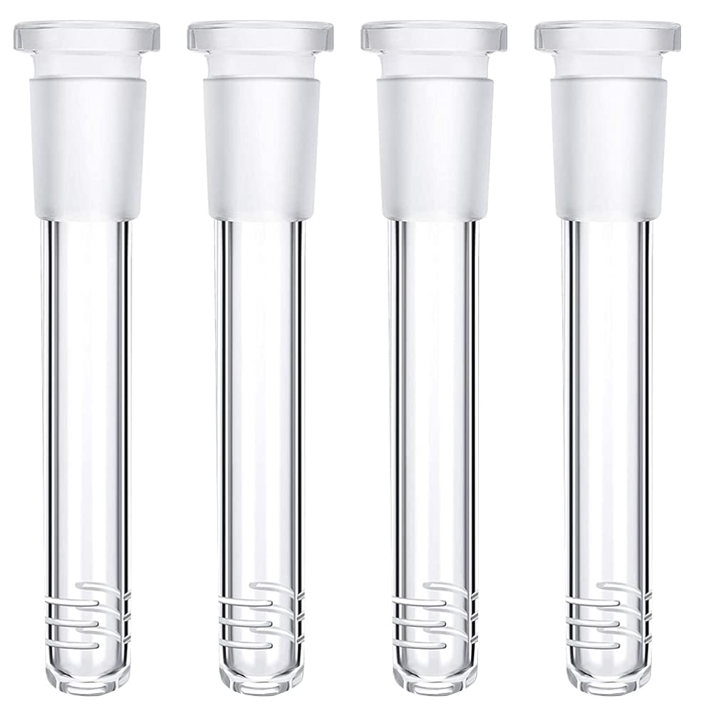 iplusmile 4pcs Glass Tube Adapter Clear Scientific Tube Adapter Professional Glass Stem Pipe Adapter for Science and Lab Experiments
