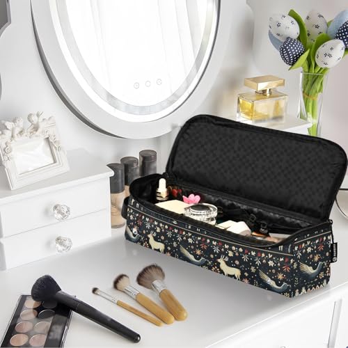 Bolsa organizadora de viaje resistente al calor para herramientas de cabello Folk Traditional Marble miniatura 7