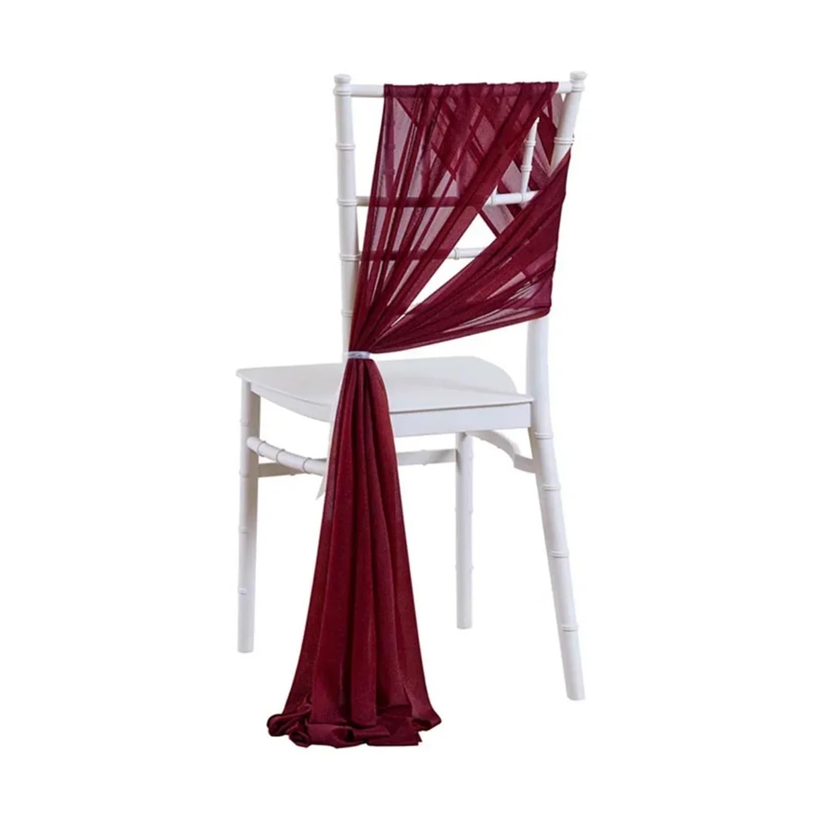 Stuhlschleifen 24Pcs Chiffon Stuhl Schärpen Hochzeit Stuhl Abdeckungen Ribbon Party Gang künstliche Blume Stuhl Abdeckung Hotel Bankett Dekor(Burgundy)