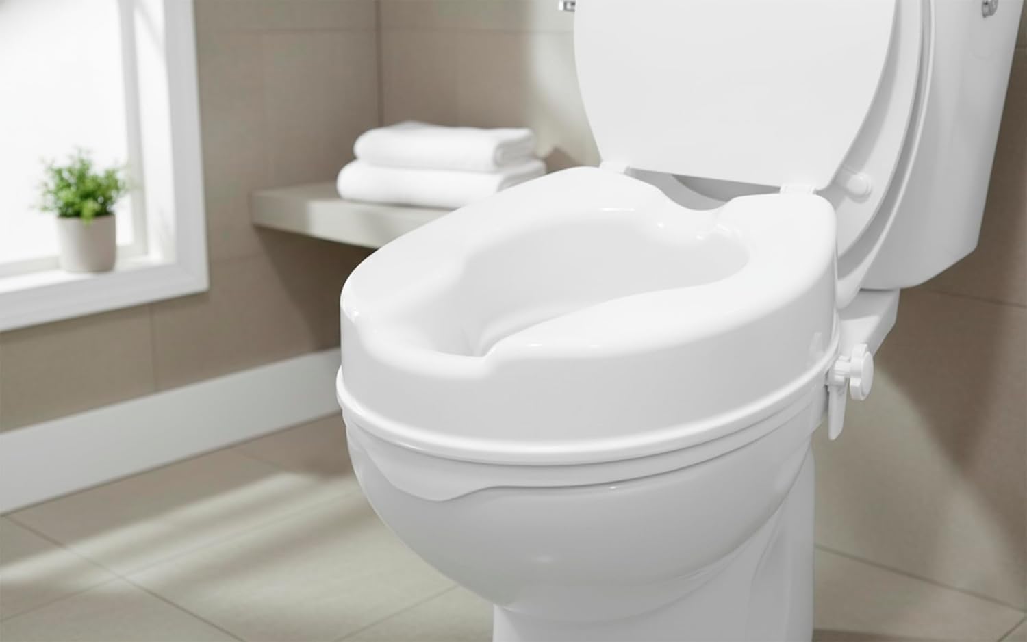 PEPE Mobility - Toilettensitzerhöhung mit Deckel 10cm, Weiß