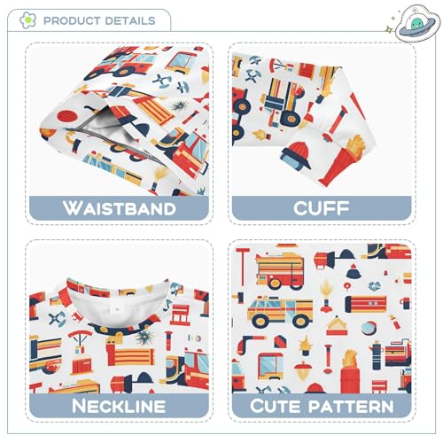 JUNZAN Fire Trucks Helmets Little Kids Hooded Sweatshirt Crewneck Fall Tops Shirts Party 4T3