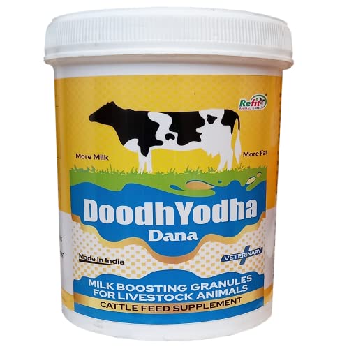 REFIT ANIMAL CARE Milk Boosting Calcium Granules for Cow, Cattle, Buffalo & Farm Animals, 1 Kg, DoodhYodha Dana