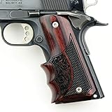 Altamont 1911 Grips - Fingergroove - Full Size 1911 Real Wood Gun Grips w. Ambi Safety fits Most Commander, Standard & Government 1911 Models - Made in USA - Rosewood - Checkered