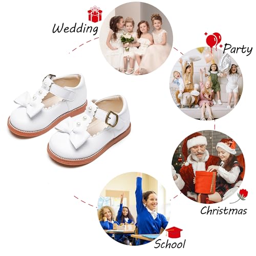 Image of PHIRAMIN Toddler Girl Mary Jane Dress Shoes-Little Girl School Uniform Shoes for Wedding Party