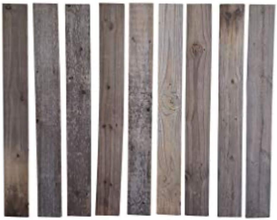 Rustic Weathered Reclaimed Wood Planks for DIY Crafts, Projects and Decor (9 Planks - 5.5x48)
