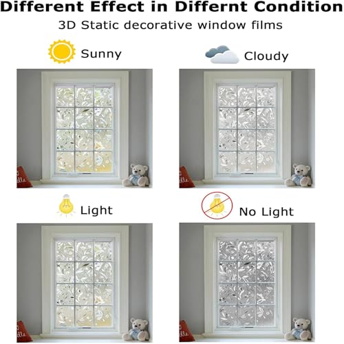 image for LEMON CLOUD Window Film, Decorative Window Privacy Film, 3D Stained Gl