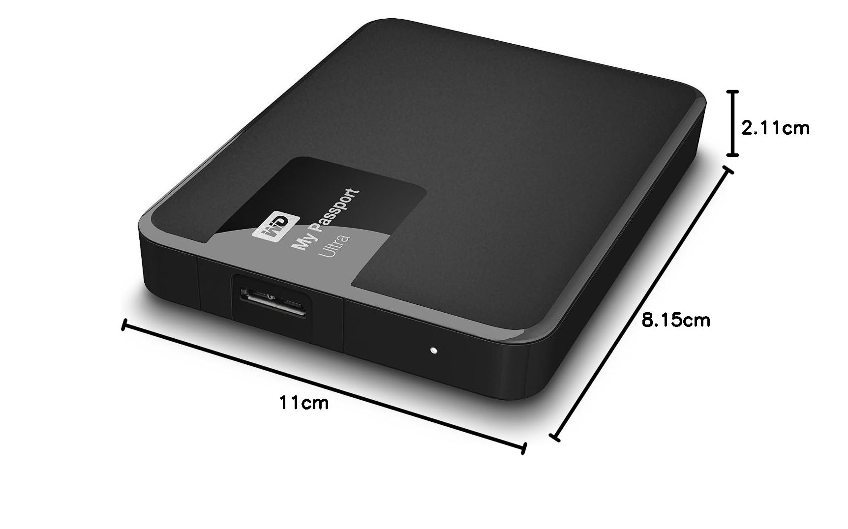 WD My Passport Ultra 2 TB Portable External Hard Drive, Black