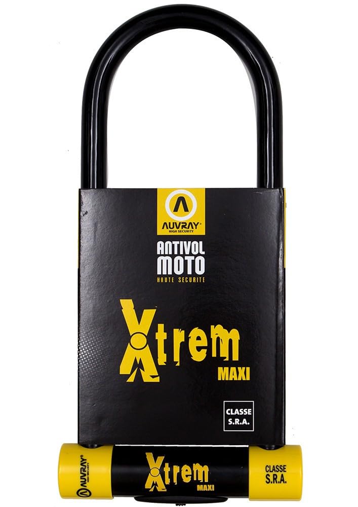 AUVRAY Antivol U Moto XTREM Haute Sécurité SRA – Acier Cémenté 18 mm – Double Verrouillage – Anti Crochetage – 3 Clés – Antivol Scooter Vélo Résistant Vol – 110 x 310 mm