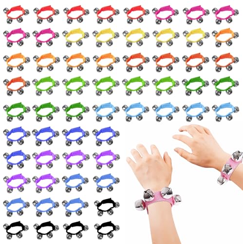 Band Wrist Bells 60 Pcs Wrist Band Jingle Bells Jingle Bells Instruments Adjustable Musical Hand Bells Set Musical Hand Bells Set Party Supplies Music Percussion Gifts 12 Colors