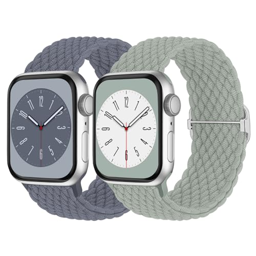 Image of Braided Solo Loop Compatible with Apple Watch Band 38mm 40mm 41mm 42mm 44mm 45mm 46mm 49mm Women Men, Adjustable Stretchy Bands Elastic Sport Strap for iWatch Series 11 10 9 8 7 6 5 4 3 2 SE Ultra 3 2