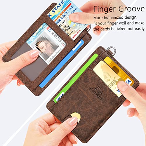 FurArt Slim Minimalist Wallet, Front Pocket Wallets, RFID Blocking, Credit Card Holder for Men & Women-Coffee3