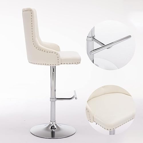 Miniatura 5 de Rayblow Juego de 2 taburetes de pub taburetes de bar altos de 32 pulgadas sillas de bar giratorias para isla de cocina silla de comedor de altura